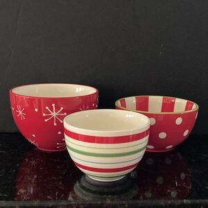 DII For The Home and Burton & Burton Mixing/Serving Bowls/Christmas/Holiday/NEW!